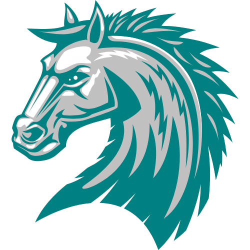 Teal and Silver Horse bust