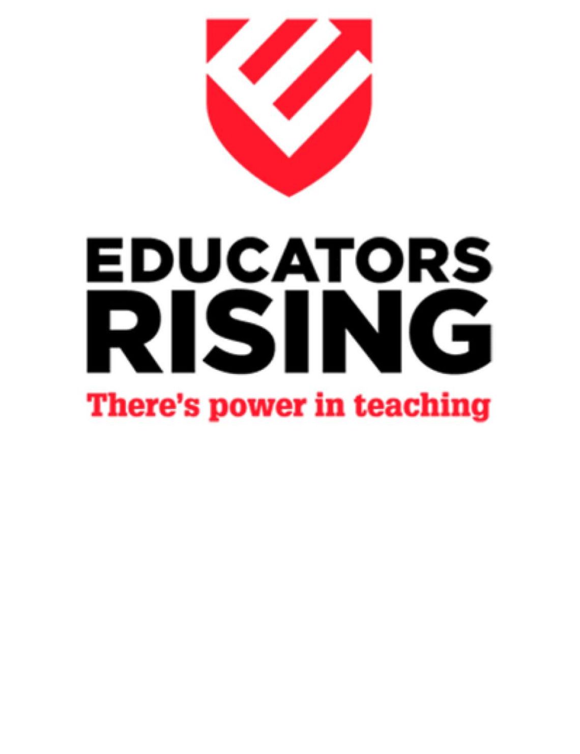 Educators Rising Logo with words Educators Rising: There's power in teaching